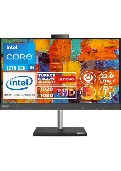 Thinkcentre Neo 50A G5 I5-12450H 64GB Ram 2tb SSD 23.8" Fdos Touch Aıo Pc 12B800E0TR 008