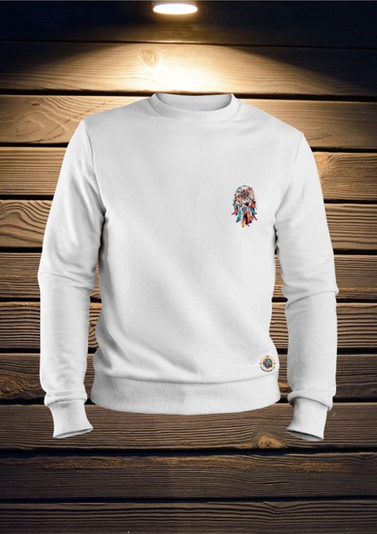 Unisex Bisiklet Yaka Baskılı Sweatshırt fiyatları