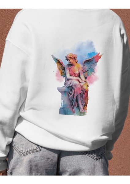Sweatshırt Bisiklet Yaka Baskılı Unisex