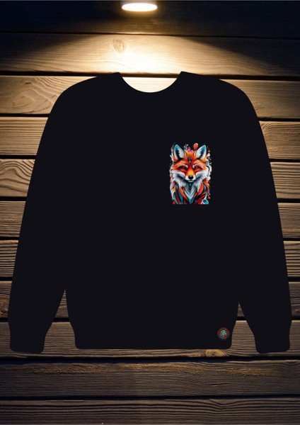 Tilki Temalı Bisiklet Yaka Sweatshirt fiyatları