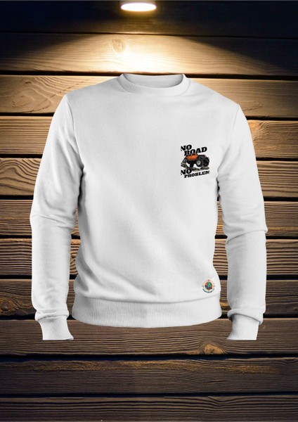 Off-Roat Temalı Bisiklet Yaka Unisex Sweatshırt
