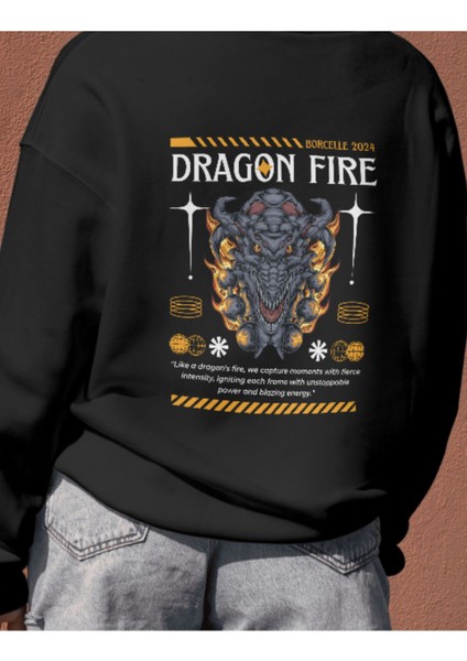 Sweatshirt Bisiklet Yaka Unisex Sırt Baskılı