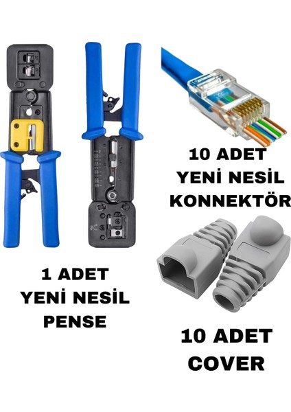 SpeedUF Yeni Nesil RJ45 Ağ Pensesi + 10 Adet Jack + 10 Adet Kılıf