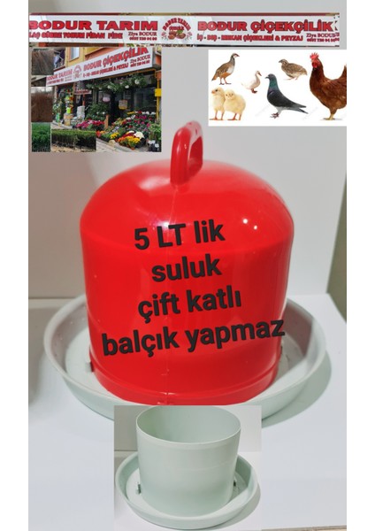 5 Lt Lik Tavuk,kuş,civciv Suluğu Çift Korumalı Değişik Renklerde Göderim Yapılmaktadır.