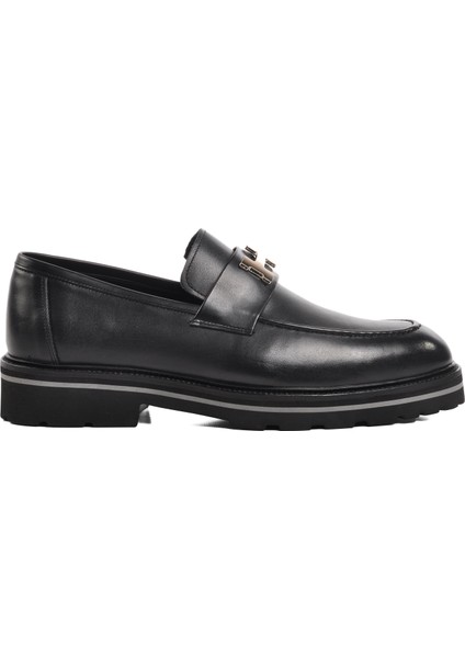 Premium 2871 Siyah Deri Erkek Klasik Ayakkabı