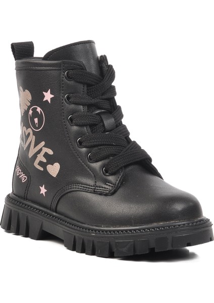 1791-P Siyah-Pudra Içi Polarlı Kız Çocuk Bot modelleri