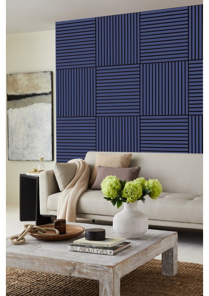 Mdf Ahşap Akustik Duvar Paneli 60 x 60 cm - İzlanda Mavi