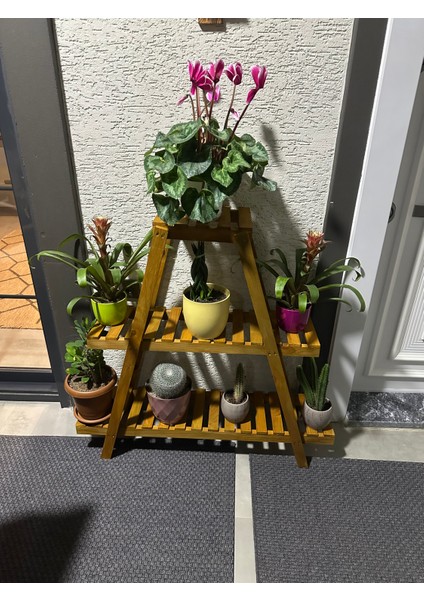 Ahşap Çiçeklik 3katlı Dekoratif Stand