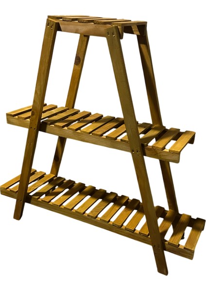 Ahşap Çiçeklik 3katlı Dekoratif Stand