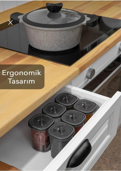 52 Parça Mega Seti Kare Erzak ve Bakliyat Saklama Kabı Baharatlık 12X(300ML 500ML) 8X(1100ML 1700ML)