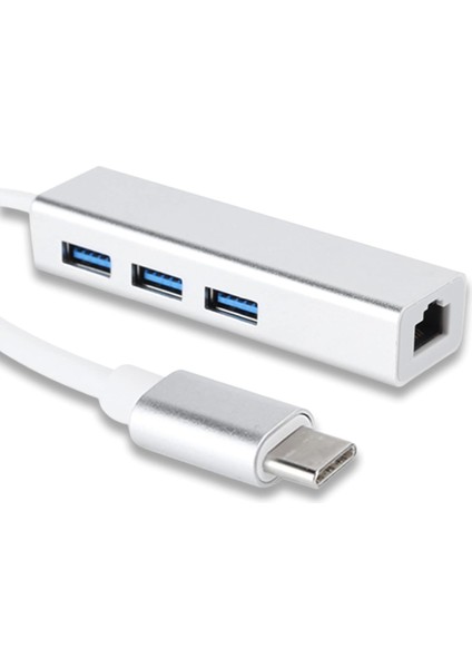 Type-C To USB Çevirici Macbook Uyumlu Çevirici Adaptör Çok Portlu Çoklayıcı Tip C To RJ45 Adaptör 4in1 ZR115-A