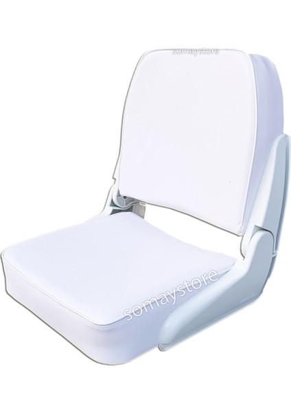 Marin Tekne Kaptan Koltuğu Beyaz Katlanır Koltuk 40 X 36 X 48CM Sealux