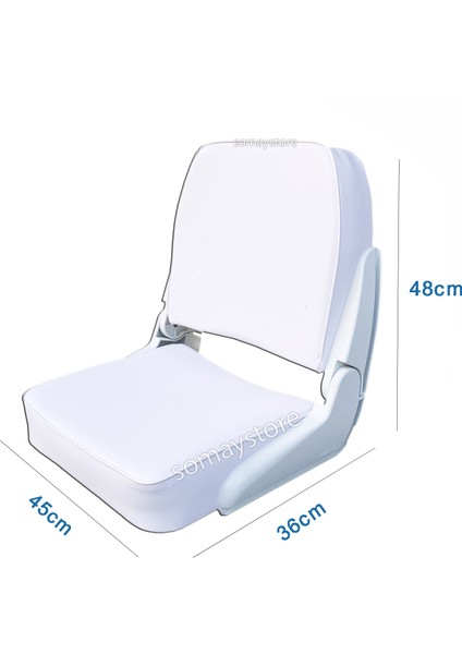 Marin Tekne Kaptan Koltuğu Beyaz Katlanır Koltuk 40 X 36 X 48CM Sealux fiyatları