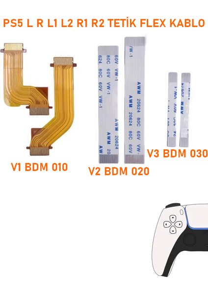 Ps5 V1 Bdm 010 Kollar Ile Uyumlu L R L2 R2 Tetik Flex