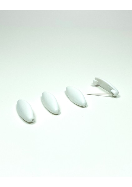 4 Adet Plastik Çengelli Eşarp ve Şal Iğnesi Beyaz 4 cm