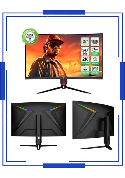 Atlantik RX15 Ryzen 5 8400F 16GB Ddr5 Ram 512 GB M.2 Nvme SSD 8gb 256BIT RX580 32" 240Hz Oyuncu Masaüstü Bilgisayarı