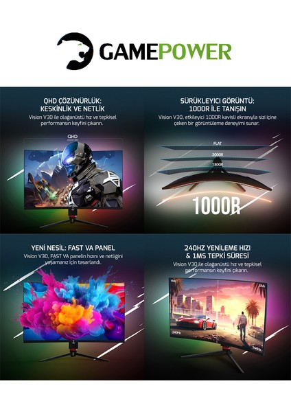 Atlantik RX15 Ryzen 5 8400F 16GB Ddr5 Ram 512 GB M.2 Nvme SSD 8gb 256BIT RX580 32" 240Hz Oyuncu Masaüstü Bilgisayarı