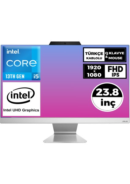 I5-1335U 40GB 512GB SSD 23.8" Fhd Freedos Beyaz All In One Pc A3402WBAK-I58512W0D 004