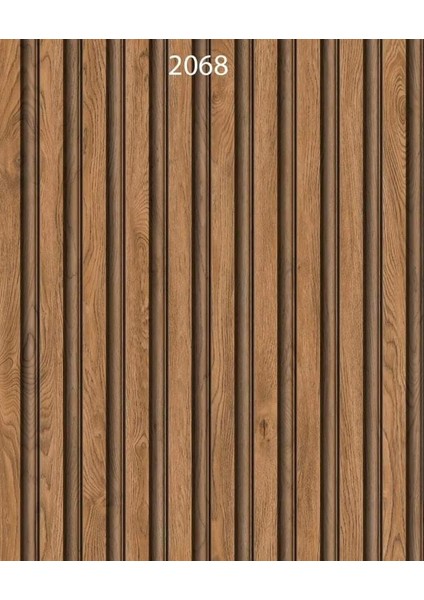 2068 Lambiri Panel Ahşap Duvar Çıtası Desenli Vinil Duvar Kağıdı 5,30 M²
