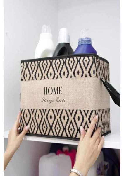 Bohe Kulplu Düzenleyici Sepet Raf Organizer Dolap Içi Düzenleyici 22X34X24 indirimleri