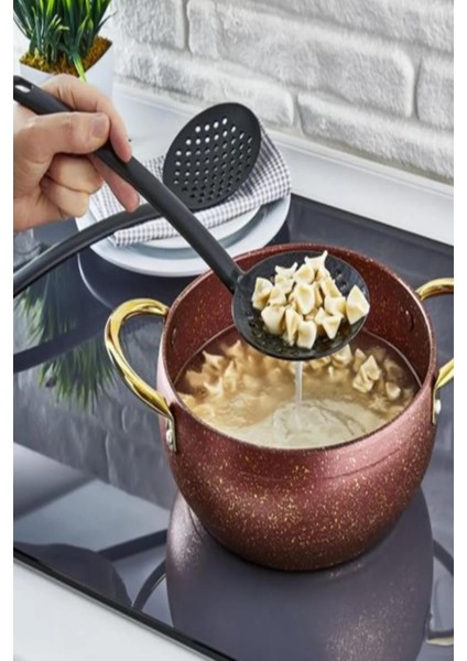 7'li Set Yanmaz Yapışmaz Teflon Servis Seti Kepçe Maşa Kaşık Kevgir Spatula Çırpıcı ve Mangal Maşası fırsatları