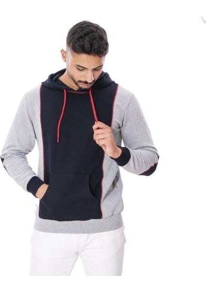 Kapüşonlu Sweat Iki Iplik Gri 3xl