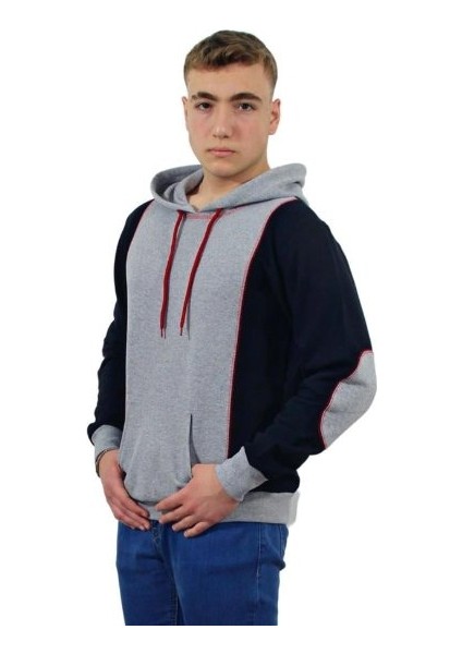 Kapüşonlu Sweat Iki Iplik Lacivert Xlarge