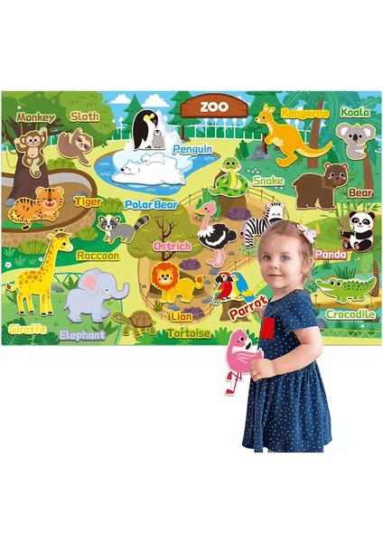 Eğitici Montessori Hayvanat Bahçesi Hayvanları 70*109 cm