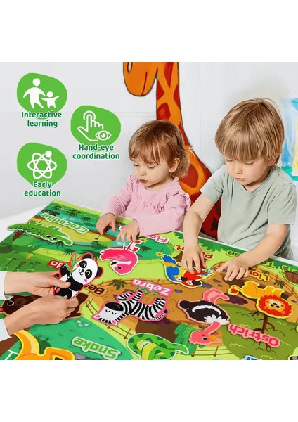 Eğitici Montessori Hayvanat Bahçesi Hayvanları 70*109 cm modelleri
