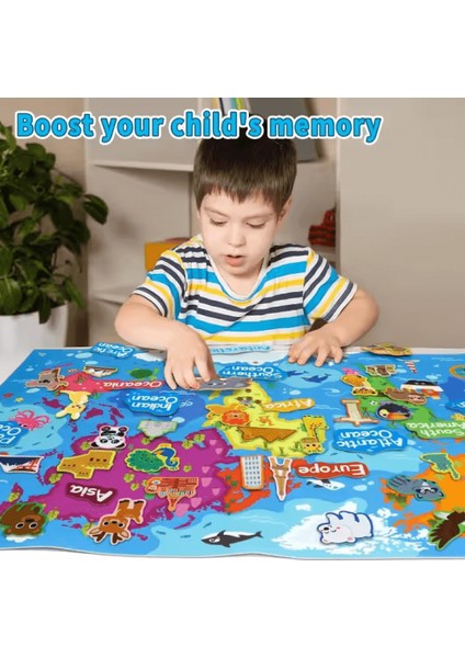 Eğitici Montessori Keçe Dünya Haritası 70*109 cm modelleri