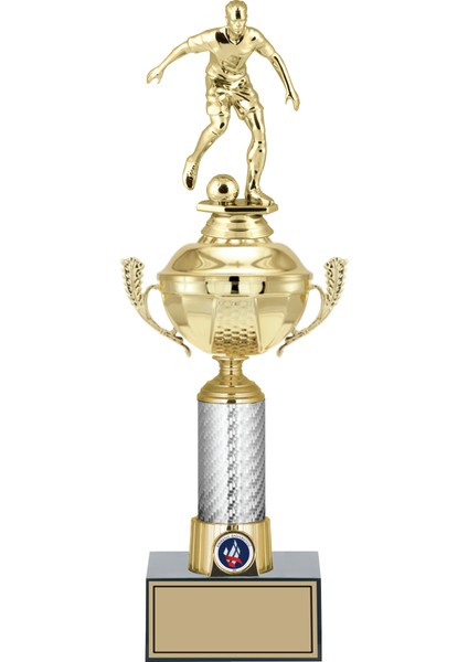 Kişiye Özel Futbol Figürlü Kupa-Okul Kupası-Ödül Kupası-Turnuva Kupası 39 cm