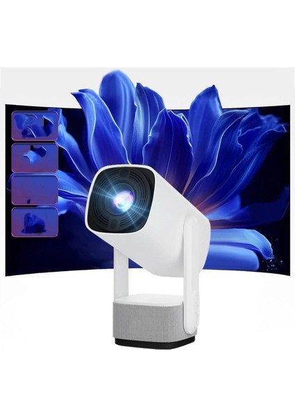 Taşınabilir Projeksiyon Dahili Hoparlör Ps5 ve Xbox Bağlantılı Oyun Sinema Projektör Full Hd 4K Android 1080P/2K/4K Destekli Ev Sinema Ofis Toplantı Fuar Sunum K2
