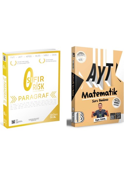 Paragraf Sıfır Risk ve Benim Hocam AYT Matematik Tamamı Video Çözümlü Soru Bankası