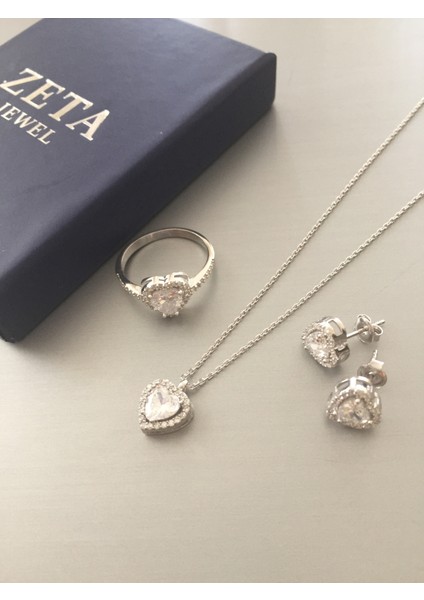 Kalpli Yüzük Kolye Küpe Seti