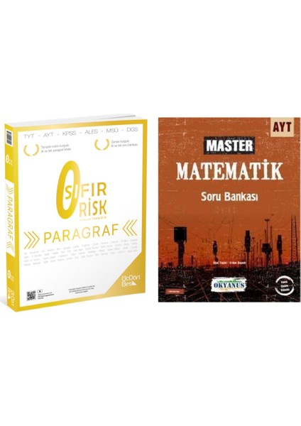 Paragraf Sıfır Risk ve Okyanus Yayınları AYT Master Matematik Soru Bankası