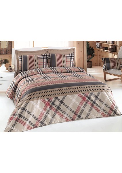 Burbery Ranforce Pamuklu Çift Kişilik Nevresim Takımı