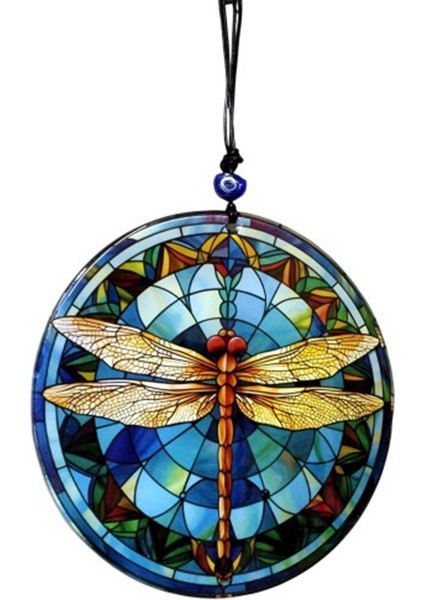 Yusufçuk Kuşlu 23 Santimetre Çapında Füzyon Cam Duvar Süsü indirimleri