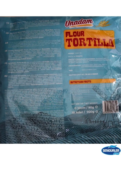 Tortilla Lavaş Ekmeği (30CM-90GR) 10LU x 10 Paket