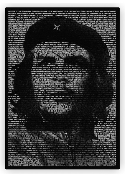 Che Guevara Metin Text Ahşap Poster 20X29 cm