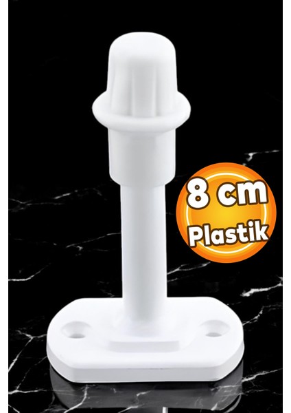 Mobilya Kapı Arkası Kolu Stoperi Tamponu Plastik Beyaz 8 cm Stopu Durdurucusu Tutucu Tutacağı