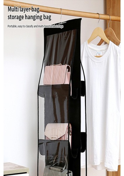 6 Cepli Siyah Dolap Içi Çanta ve Ayakkabı Düzenleyici Askı Dolap Içi Düzenleyici Çanta Askı Organizer fiyatları