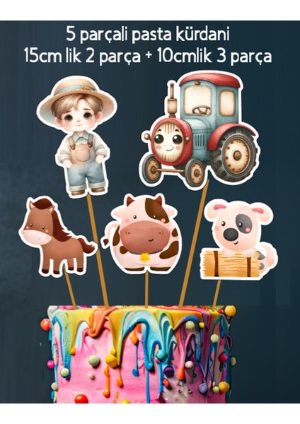 KUROMI-32PARÇA Çiftlik Hayvanları Dev Doğum Günü Süsü Banner Pasta Kürdanı Cupcake Süsü Seti modelleri