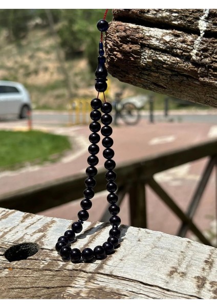 Mavi Ateş Kehribar Tesbih- Ateş Kehribar Tesbih -Mavitesbih - Kehribar Tesbih-Özel Ahşap Kutu