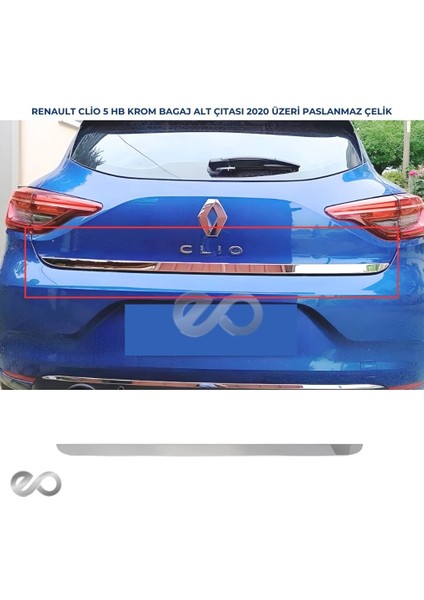 Renault Clio 5 HB Krom Bagaj Alt Çıtası 2020 P.Çelik