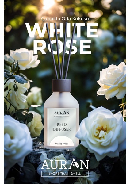 Beyaz Gül Çubuklu Oda Kokusu Bambu Kokusu White Rose Reed Diffuser 50ml