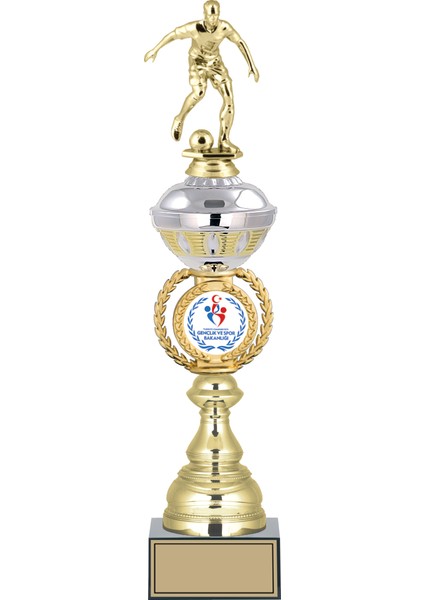 Kişiye Özel Futbol Figürlü Kupa-Okul Kupası-Ödül Kupası-Turnuva Kupası 45 cm