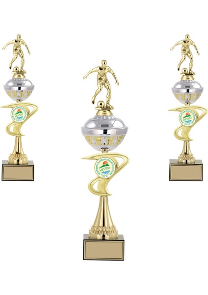Kişiye Özel Futbol Figürlü Kupa Takımı-Ödül Kupası-Turnuva Kupası-Kupa Seti 3'lü Takım