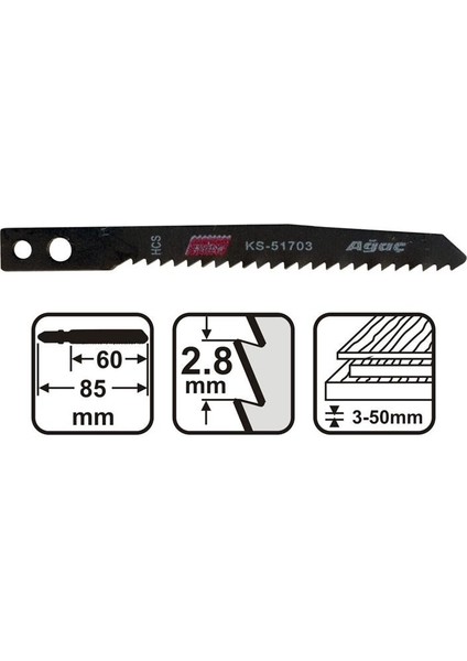 KS-51703 Dekupaj Testeresi Ağaç İçin 5'li Paket