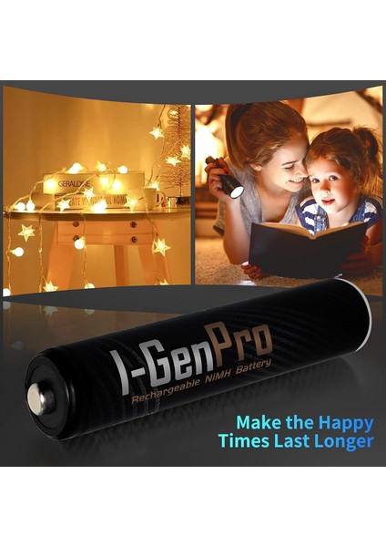 I-Gen G421 4'lü Pil Şarj Aleti + 2 Adet AA Pro 2950 mAh + 2 Adet AAA Pro 1100 mAh Şarjlı Kalem Pilli Set 1.2V Ni-MH