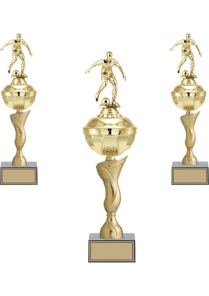 Kişiye Özel Futbol Figürlü Kupa Takımı-Ödül Kupası-Turnuva Kupası-Kupa Seti 3'lü Takım